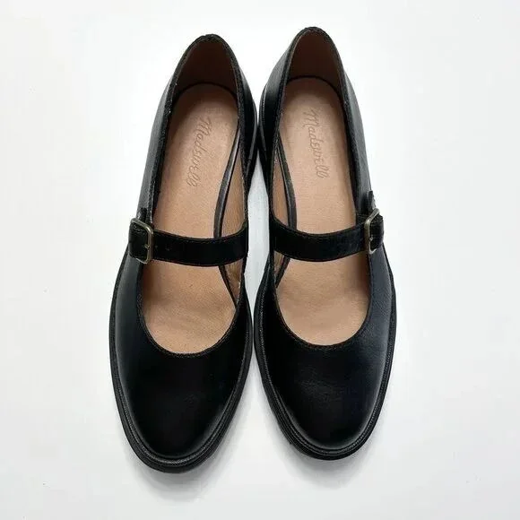 Madewell mary jane shoes size 8.5 Freya platform lug sole black leather - Picture 8 of 8